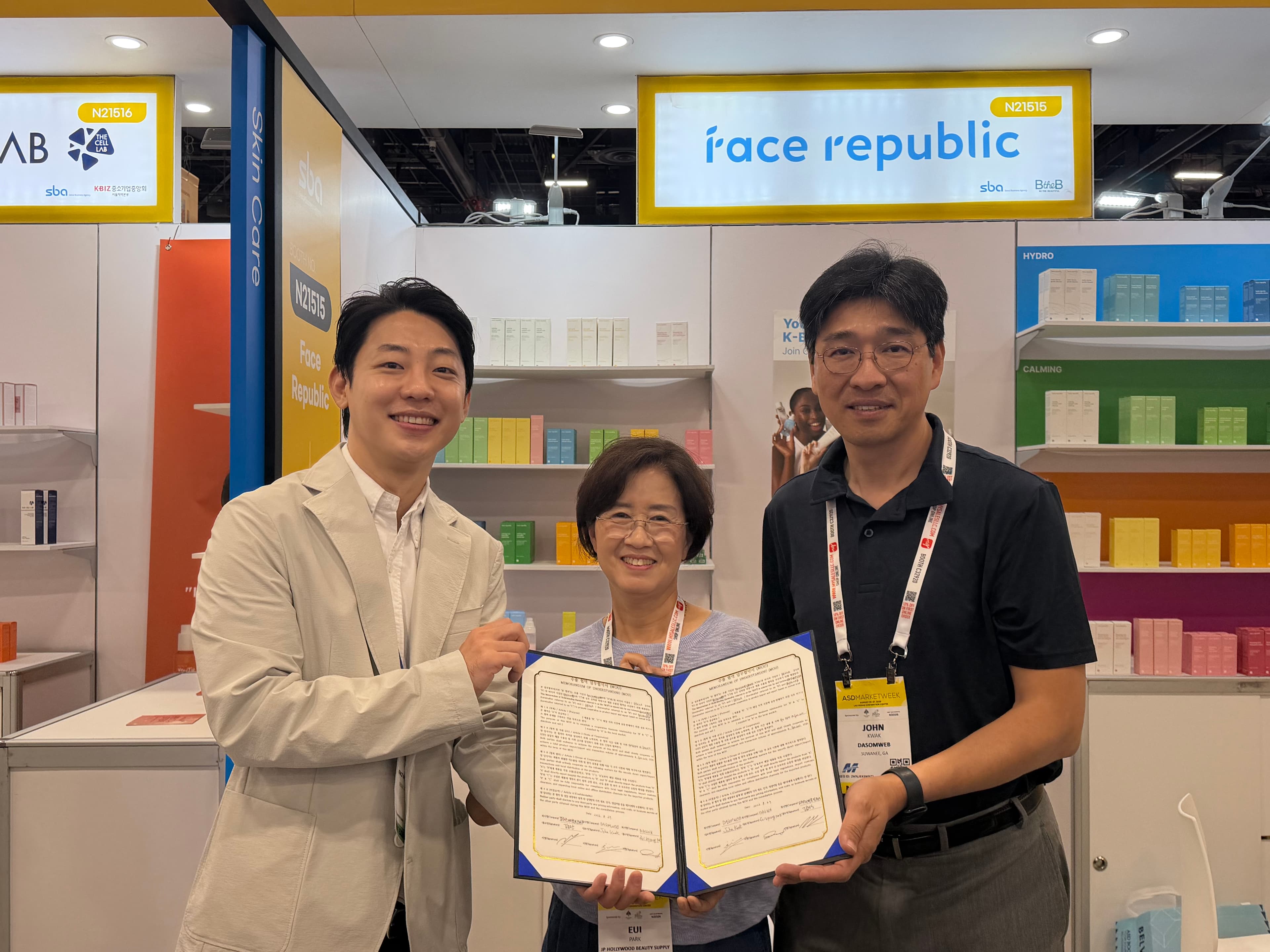 페이스리퍼블릭·미주 뷰티 여성 경영인협회·다솜웹, 50만 달러 규모 한국 화장품 미국 수출 협력 MOU 체결